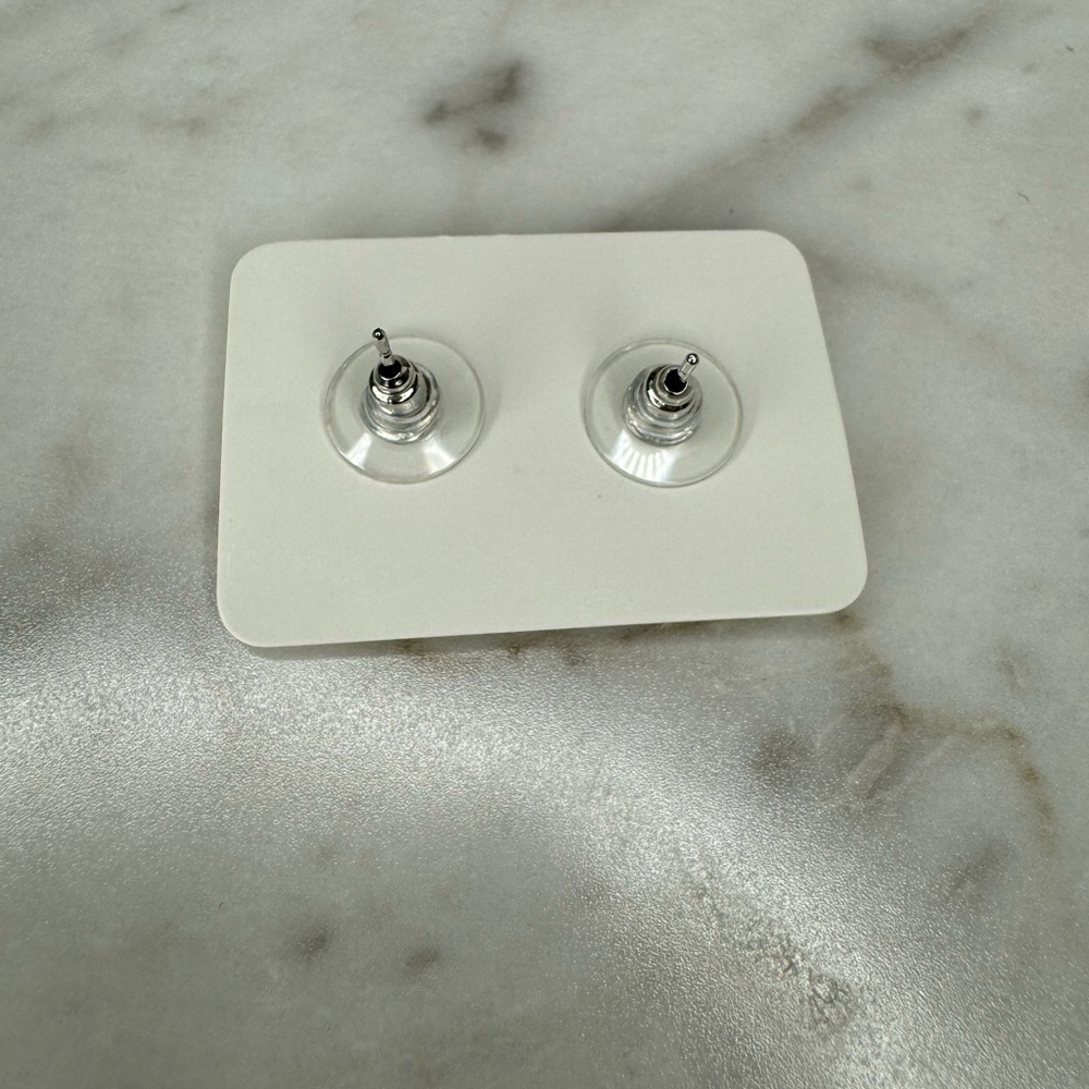 New! Tory Burch-Inspired Earrings Silver Stud  OS - Picture 5 of 6